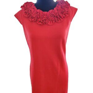 Elegant Designer Roses Flowers Luxury Glamour Cocktail Party Everyday Work Dress